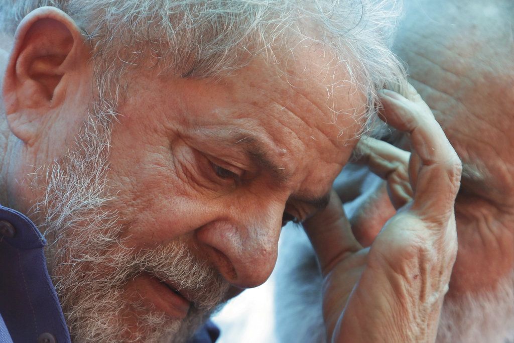 El ex presidente brasileño Luiz Inácio Lula da Silva en una foto del 26 de marzo de 2018 durante un mitin en Francisco Beltrao, Brasil. Foto: Eraldo Peres.