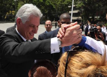 Miguel Díaz-Canel durante una visita a Caracas en mayo de 2018. Foto: Miguel Gutiérrez/EFE.