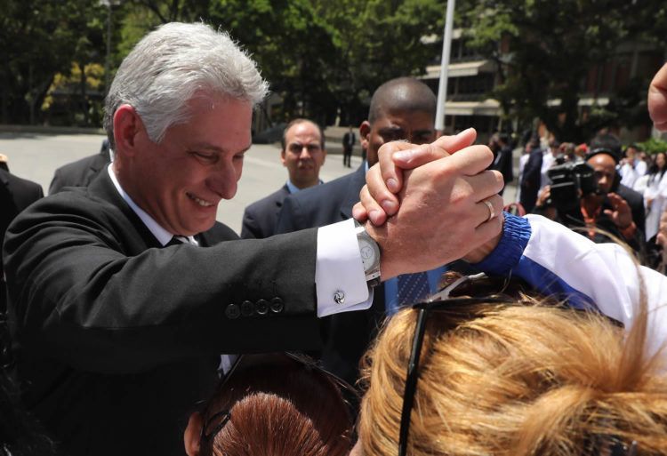 Miguel Díaz-Canel durante una visita a Caracas en mayo de 2018. Foto: Miguel Gutiérrez/EFE.