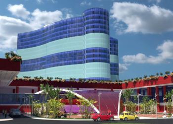 Diseño del hotel de lujo que se construirá en Santiago de Cuba. Foto: CubaTV.