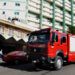 Camión de bomberos en los alrededores del edificio Focsa, de La Habana, durante el incendio reportado en la edificación el 28 de noviembre de 2018. Foto: Prensa Latina.