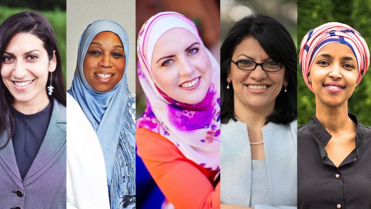 Fayrouz Saad para el distrito 11 de Michigan; Tahirah Amatul-Wadud para el primero de Massachussets; Deedra Abboud para senadora por Arizona; Rashida Tlaib, también de Michigan; e Ilham Omar, de Minnesota. Las dos últimas llegaron a sus metas y acaban de hacer historia al convertirse en las primeras de su tipo en llegar al Congreso, en particular a la Cámara.