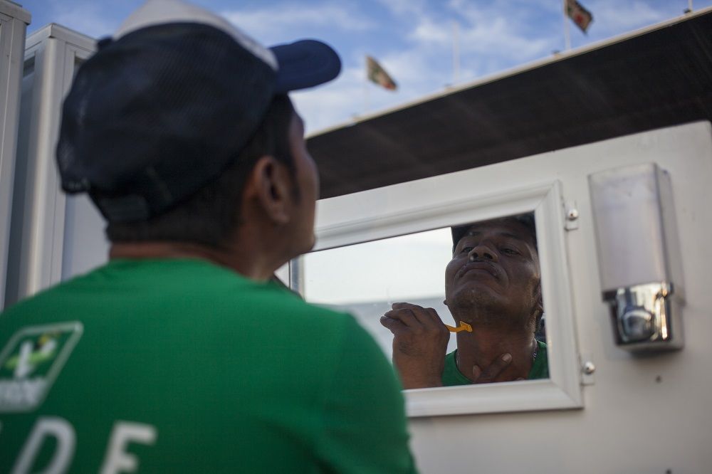 Refugiados centroamericanos en el albergue instalado en la Ciudad de México. Foto: Alejandro Saldívar.