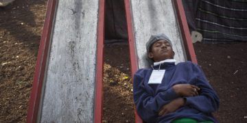 Refugiados centroamericanos en el albergue instalado en la Ciudad de México. Foto: Alejandro Saldívar.