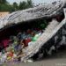 Escultura hecha por Greenpeace, llamada "la ballena de plástico", en 2017 en Filipinas para que la gente tome conciencia sobre el peligro del plástico para la vida marina.