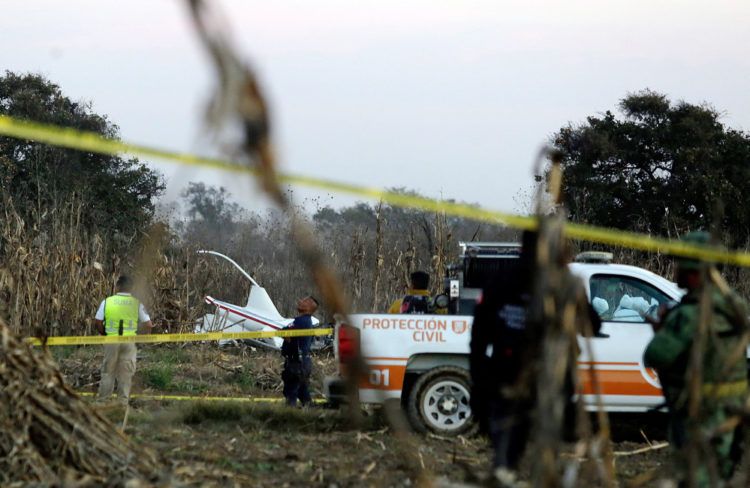 Lugar del accidente en que perdieron la vida la gobernadora del estado meixcano de Puebla, Martha Erika Alonso y su esposo, el senador y exgobernador Rafael Moreno Valle, tras desplomarse el helicóptero en que viajaban. Foto: Mireya Novo / cuartoscuro.com