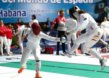 Copa del Mundo de Espada para mujeres, realizada en enero de 2018 en La Habana. Foto: @esgrimamadrid / Twitter / Archivo.