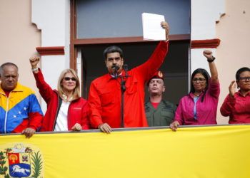 El presidente venezolano Nicolás Maduro al anunciar que rompe relaciones diplomáticas con Estados Unidos. Foto: Ariana Cubillos / AP.