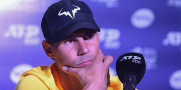 El tenista español Rafael Nadal en una rueda de prensa de la primera ronda del Abierto Mexicano de tenis disputado en el puerto de Acapulco, México. Foto: David Guzmán / EFE.