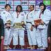 La cubana Idalis Ortiz (3-i), subió a lo más alto del podio en el Grand Slam de Düsseldorf, Alemania, el 24 de febrero de 2019. Foto: ijf.org