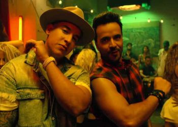 Daddy Yankee (izq) y Luis Fonsi (der) en un fotograma del video clip de "Despacito". Foto: YouTube.