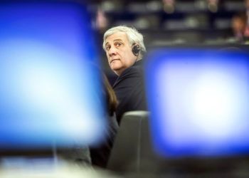 El presidente del Parlamento Europeo Antonio Tajani en el Parlamento Europeo el miércoles 27 de marzo de 2019 en Estrasburgo, Francia. Foto: Jean-Francois Badias / AP.