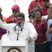 El presidente de Venezuela Nicolás Maduro habla con sus simpatizantes durante un mitin en Caracas el sábado 9 de marzo de 2019. Foto: Ariana Cubillos / AP.