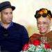 La legendaria cantante Omara Portuondo (d) y el pianista cubano Roberto Fonseca (i) en una conferencia de prensa en La Habana, el 29 de marzo de 2019, a propósito de su gira mundial "El último beso tour". Foto: Ernesto Mastrascusa / EFE / Archivo.