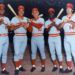 El cubano Tany Pérez (izquierda) con el uniforme de los Rojos de Cincinnati junto a Johnny Bench, el mánager Sparky Anderson, Joe Morgan y Pete Rose. Foto: Tomada de El Nuevo Herald