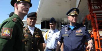 Maniobras militares conjuntas de Rusia y Venezuela en Caracas. Foto: EFE.