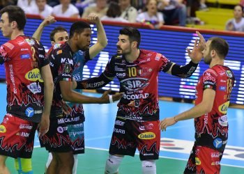 Wilfredo León fue la figura del Perugia, que se coloca a un paso de avanzar nuevamente a la final. Foto: Michele Benda/LegaVolley