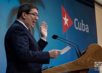 El ministro de Relaciones Exteriores de Cuba, Bruno Rodríguez Parrilla, en conferencia de prensa en La Habana. Foto: Otmaro Rodríguez/ ARCHIVO.