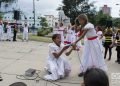 Actividades infantiles en la apertura artística del corredor cultural de la Calle Línea, el sábado 27 de abril de 2019 durante la XIII Bienal de La Habana. Foto: Otmaro Rodríguez.