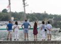 Entrada a la bahía de La Habana del buque escuela "Juan Sebastián de Elcano" de la Armada Española. Foto: Otmaro Rodríguez.