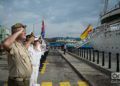 Recibimiento al buque escuela "Juan Sebastián de Elcano" de la Armada Española a su llegada a La Habana. Foto: Otmaro Rodríguez.