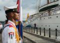 Recibimiento al buque escuela "Juan Sebastián de Elcano" de la Armada Española a su llegada a La Habana. Foto: Otmaro Rodríguez.