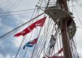 Buque escuela "Juan Sebastián de Elcano" de la Armada Española, tras su llegada a La Habana. Foto: Otmaro Rodríguez.