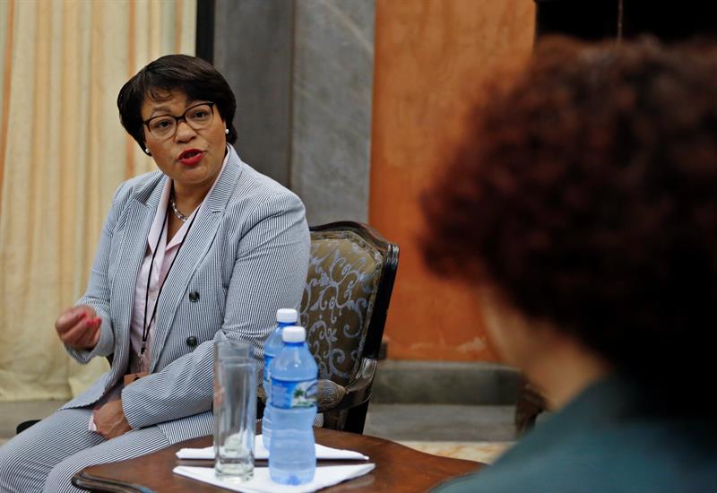 LaToya Cantell, alcaldesa de la ciudad de New Orleans, en La Habana. Foto: Yander Zamora/EFE.