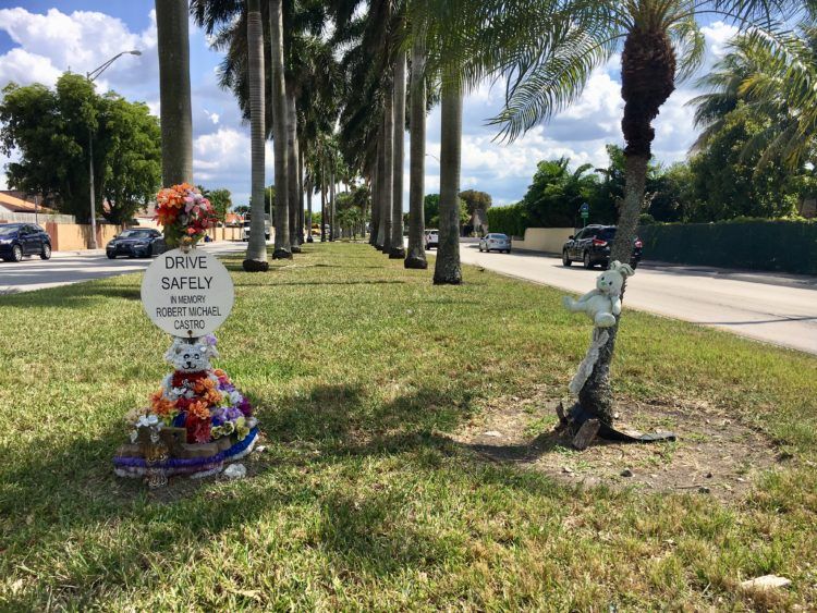 Los pequeños monumentos en las calles de Miami que recuerdan los muertos en la carretera. Foto: Rui Ferreira