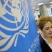 En imagen del 29 de marzo de 2019, la mexicana Patricia Espinosa, secretaria ejecutiva de la Convención Marco de Naciones Unidas sobre Cambio Climático, posa para las cámaras en la sede de la ONU. Foto: Bebeto Matthews / AP.