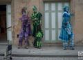 Grupo de TECMA, de Pinar del Río, en el Pasacalle del Festival Internacional de Danza en Paisajes Urbanos “Habana Vieja: Ciudad en Movimiento” 2019. Foto: Otmaro Rodríguez.