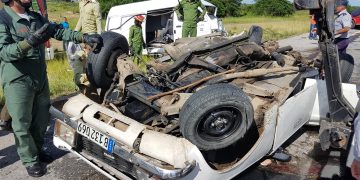 Foto de archivo de auto accidentado en Cuba. Foto: Telecubanacán / Facebook / Archivo.