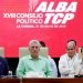 El presidente de Cuba, Miguel Diaz-Canel, los cancilleres de Cuba, Bruno Rodríguez y de Venezuela, Jorge Arreaza, participan en la inauguración del XVIII Consejo Político de la Alianza Bolivariana para los Pueblos de Nuestra América-Tratado de Comercio de los Pueblos (ALBA-TCP), con la presencia de varios ministros de Relaciones Exteriores de cada país miembro en La Habana. Foto: EFE/Ernesto Mastrascusa.