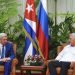 El presidente cubano, Miguel Díaz-Canel, recibió en el Palacio de la Revolución a Iván I. Mélnikov, primer vicepresidente de la Duma Estatal y del Partido Comunista ruso. Foto: Estudios Revolución.