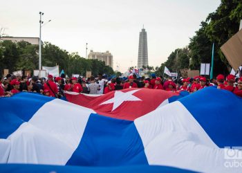 Desfile por el Día Internacional de los Trabajadores, el 1ro de mayo de 2019 en la Plaza de la Revolución "José Martí" de La Habana. Foto: Otmaro Rodríguez.