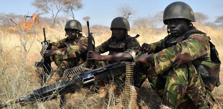 Soldados de las Fuerzas de Defensa de Kenia que prestan servicio en la Misión de la Unión Africana en Somalia (AMISOM). Foto: AMISOM/Abdisalan Omar.