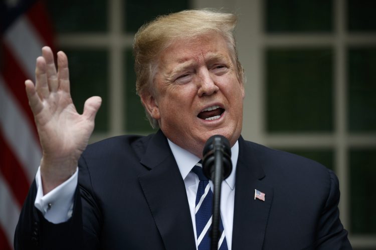 Trump en el Jardín de las Rosas de la Casa Blanca, miércoles 22 de mayo de 2019. Foto: Evan Vucci/AP.