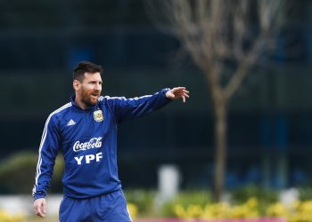 El delantero argentino Lionel Messi durante un entrenamiento de la selección en Buenos Aires, el miércoles 5 de junio de 2019. Foto: Natacha Pisarenko / AP.