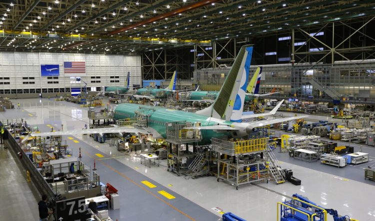 Un Boeing 737 Max es construido en Renton, Washington, el 7 de diciembre de 2015. Foto: Ted S. Warren / AP.