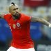 Arturo Vidal tras convertir un penal para Chile en la definición desde los 12 pasos ante Colombia en los cuartos de final de la Copa América en Sao Paulo, Brasil, el viernes 28 de junio de 2019. (AP Foto/Víctor R. Caivano)