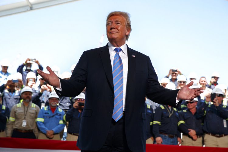 El presidente estadounidense Donald Trump en Hackberry, Luisiana el 14 de mayo del 2019. Foto: Evan Vucci / AP / Archivo.