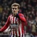 ARCHIVO- En imagen de archivo del miércoles 28 de noviembre de 2018, el delantero francés Antoine Griezmann festeja tras anotar el segundo gol del Atlético de Madrid en el duelo por el Grupo A de la Liga de Campeones frente al Mónaco en el estadio Wanda Metropolitano, en Madrid. (AP Foto/Manu Fernández, archivo)