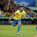 El jugador de Brasil Gabriel Jesús celebra un gol, durante el partido Brasil-Perú en la final de la Copa América de fútbol 2019, en el Estadio Maracaná de Rio de Janeiro, Brasil, el domingo 7 de julio de 2019. Foto: Fernando Maia / EFE.