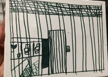 Foto presentada por la Academia Estadounidense de Pediatría de un dibujo realizado por un niño migrante en un centro de detención en McAllen, Texas, el 5 de julio del 2019. Foto: American Academy of Pediatrics via AP.