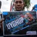 Protesta en Malasia en favor de la minoría uyghup de la región de Xinjiang. Foto: EFE.