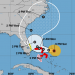 El cono de proyección de Dorian a las 5pm del sábado 31. Imagen: NHC/NOAA