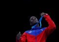 El boxeador cubano Osvel Caballero celebra su medalla de oro en los 56 kg en los Juegos Panamericanos de Lima 2019. Foto: Christian Ugarte / EFE / Archivo.