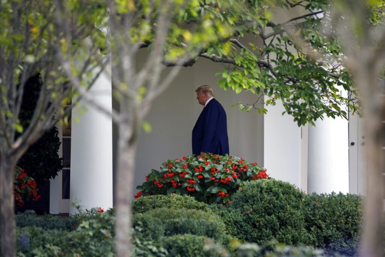 El presidente Donald Trump camina rumbo a la Oficina Oval de la Casa Blanca, el jueves 26 de septiembre de 2019, en Washington. (AP Foto/Carolyn Kaster)