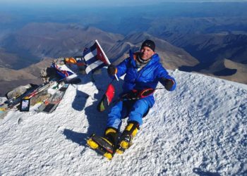 El cubano Yandy Núñez en la cima de Europa. Foto: Cortesía del entrevistado.