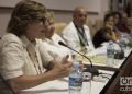 Gladys Collazo (i), presidenta del Consejo Nacional de Patrimonio Cultural, declara a la cocina criolla cubana Patrimonio Cultural de la Nación, durante la jornada conclusiva del VII Festival Internacional Culinario celebrado en La Habana, del 14 al 18 de octubre de 2019. Foto: Otmaro Rodríguez.